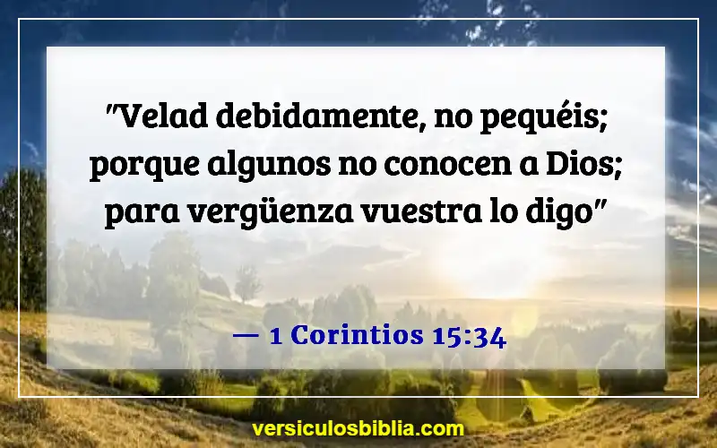 Versículos de la Biblia sobre evitar el pecado (1 Corintios 15:34)