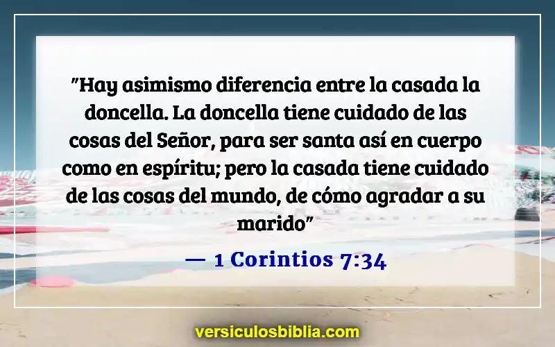 Versículos bíblicos sobre mujeres cristianas (1 Corintios 7:34)