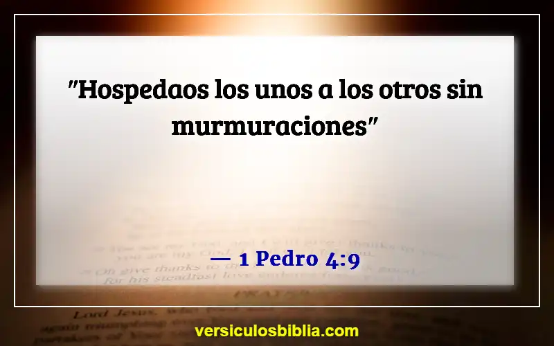 Versículos de la Biblia sobre la hospitalidad (1 Pedro 4:9)