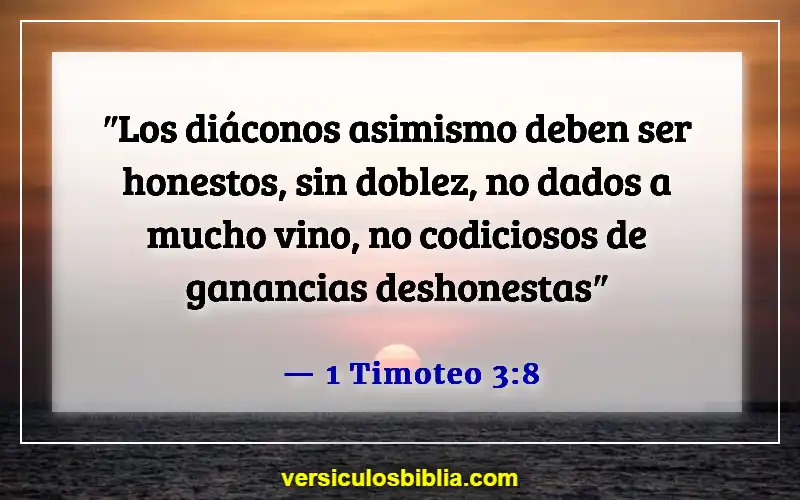 Versículos de la Biblia sobre las calificaciones de un anciano (1 Timoteo 3:8)