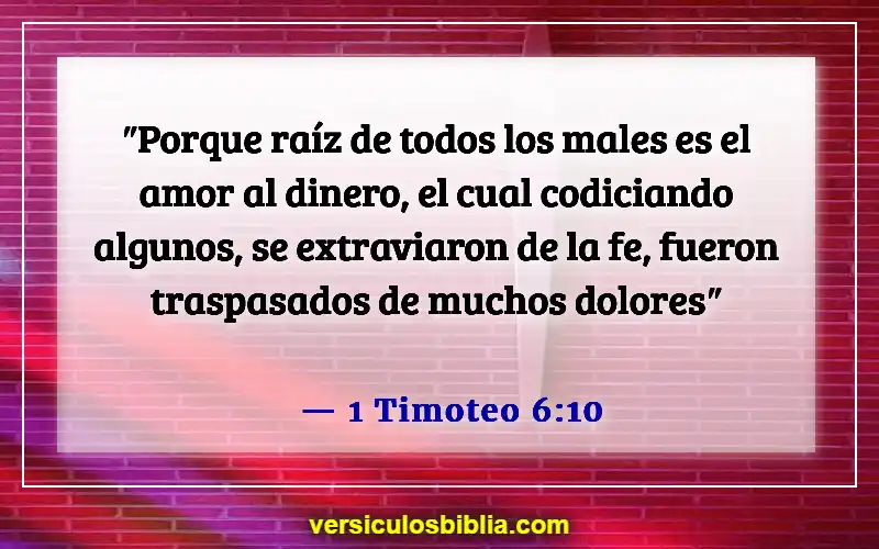 Versículos de la Biblia sobre el manejo del dinero (1 Timoteo 6:10)