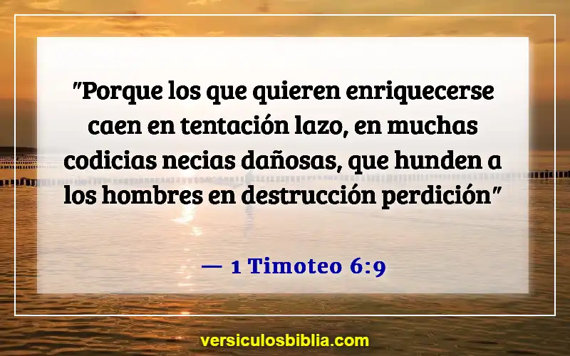 Versículos de la Biblia sobre caer en la tentación (1 Timoteo 6:9)