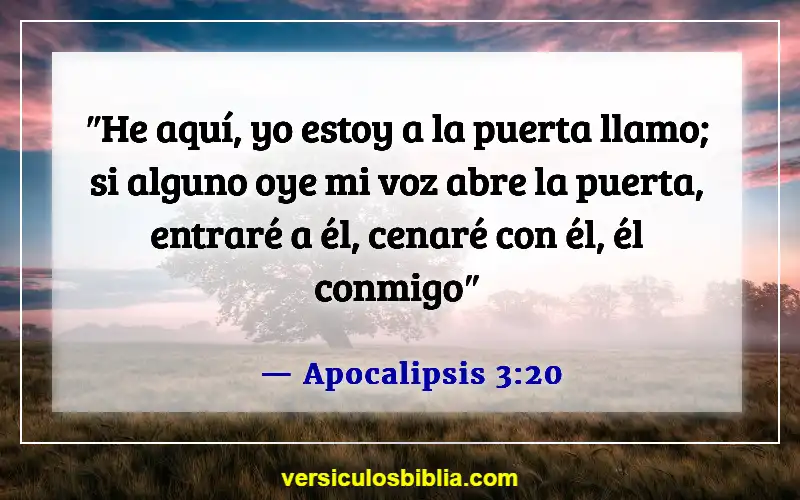 Versículos de la Biblia sobre superar el rechazo (Apocalipsis 3:20)