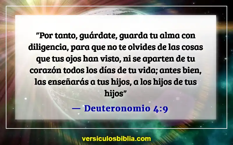 Versículos de la Biblia sobre padres e hijos (Deuteronomio 4:9)