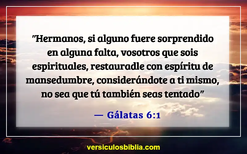 Versículos de la Biblia sobre caer en la tentación (Gálatas 6:1)