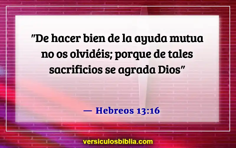 Versículos bíblicos sobre servir a los demás (Hebreos 13:16)