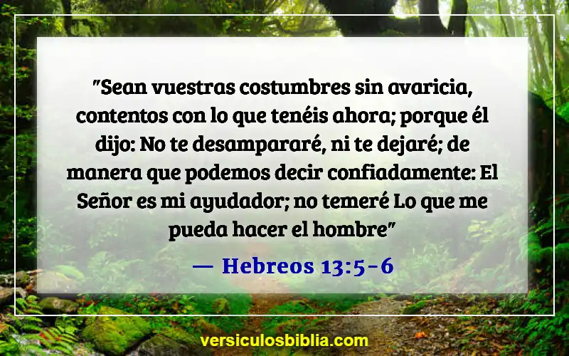 Versículos bíblicos sobre confiar en Dios (Hebreos 13:5-6)