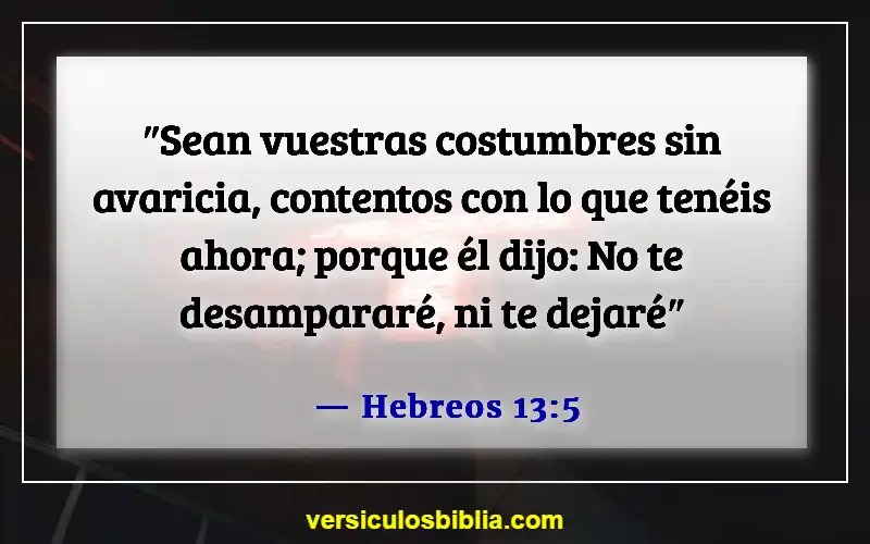 Versículos de la Biblia sobre superar el rechazo (Hebreos 13:5)