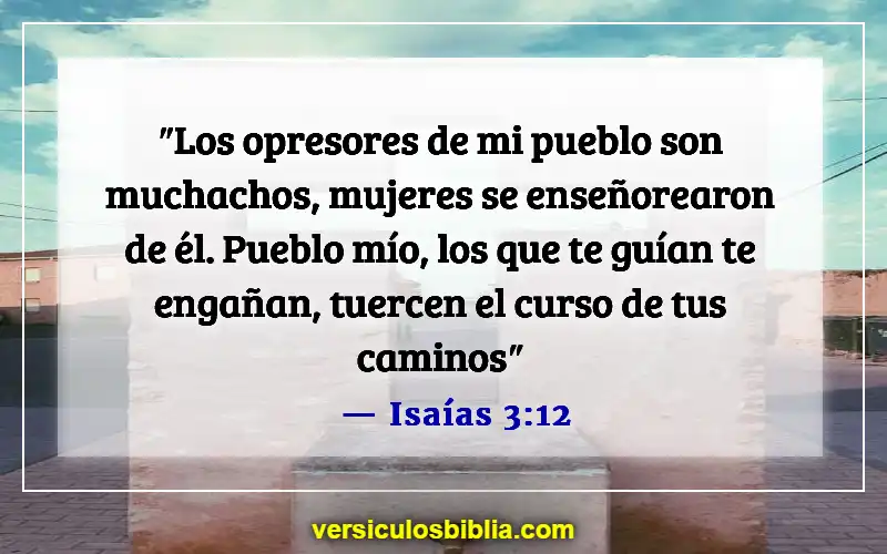 Versículos de la Biblia sobre hacer tropezar a un niño (Isaías 3:12)