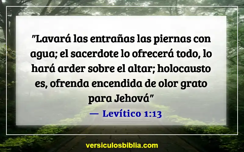 Versículos de la Biblia sobre sacrificios de animales (Levítico 1:13)