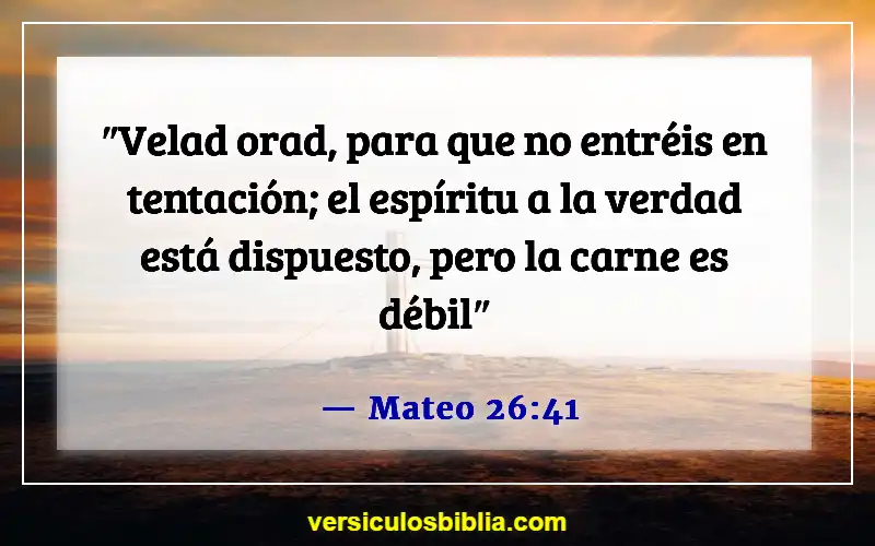 Versículos de la Biblia sobre caer en la tentación (Mateo 26:41)