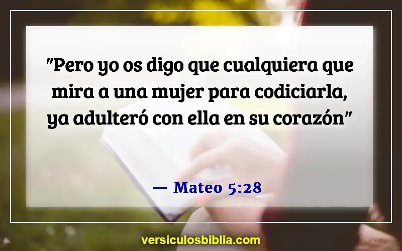 Versículos de la Biblia sobre caer en la tentación (Mateo 5:28)