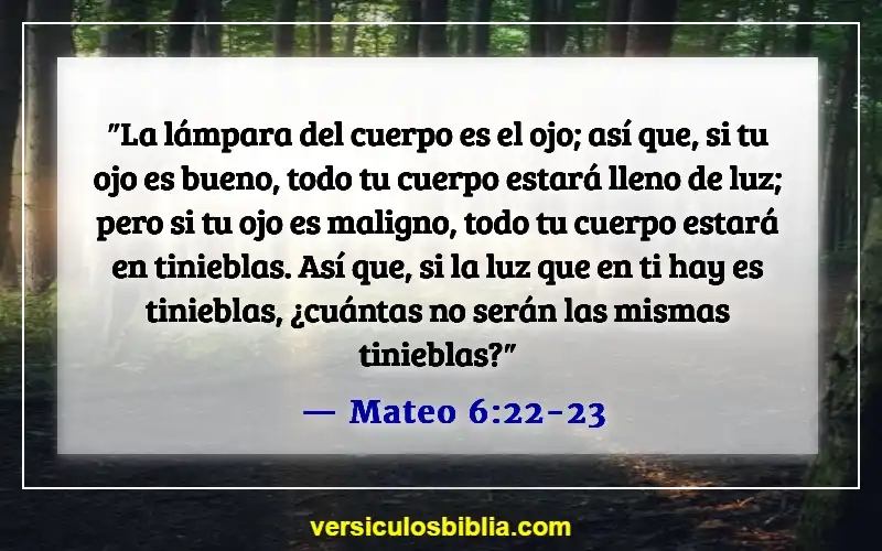 Versículos de la Biblia sobre malos pensamientos (Mateo 6:22-23)