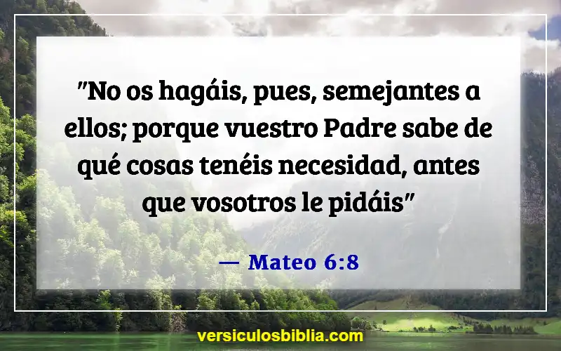 Versículos de la Biblia sobre pedir en el nombre de Jesús (Mateo 6:8)