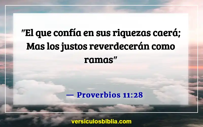 Versículos de la Biblia sobre el manejo del dinero (Proverbios 11:28)