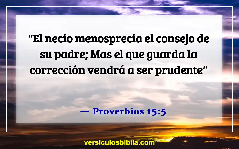 Versículos de la Biblia sobre respetar a los padres (Proverbios 15:5)