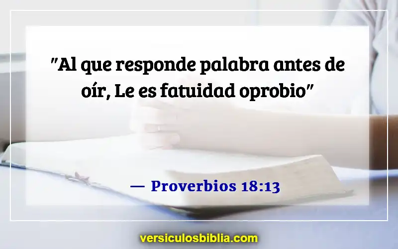 Versículos de la Biblia sobre el tiempo de quietud (Proverbios 18:13)