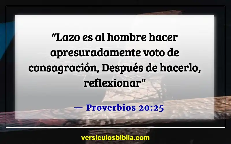 Versículos de la Biblia sobre hacer promesas (Proverbios 20:25)