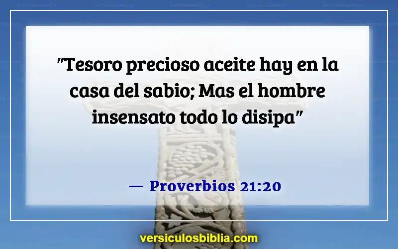 Versículos de la Biblia sobre el manejo del dinero (Proverbios 21:20)