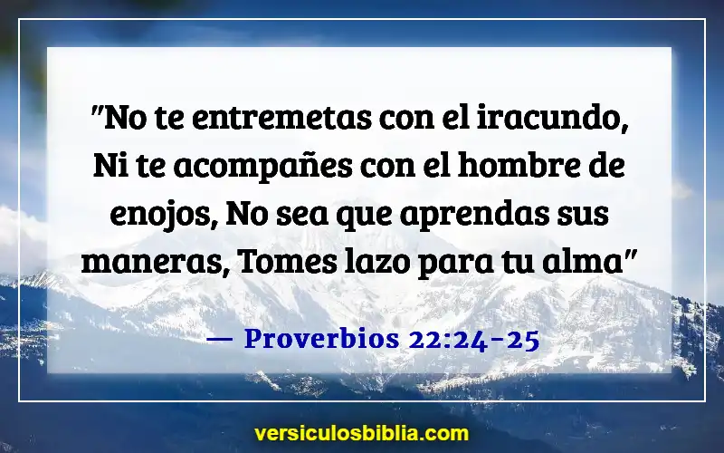 Versículos de la Biblia sobre las personas que son problemáticas (Proverbios 22:24-25)