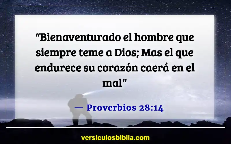 Versículos de la Biblia sobre corazones endurecidos (Proverbios 28:14)