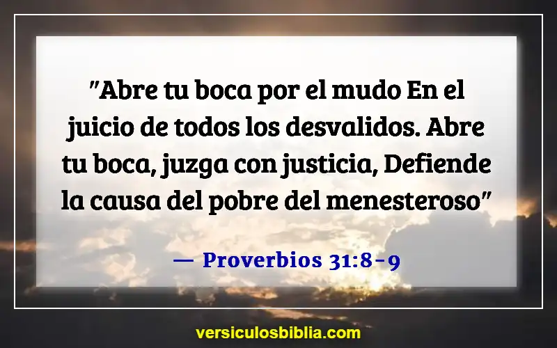 Versículos de la Biblia sobre el abandono infantil (Proverbios 31:8-9)