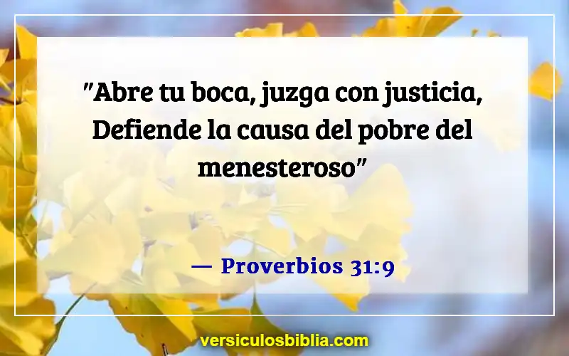 Versículos de la Biblia sobre juzgar a otras personas (Proverbios 31:9)