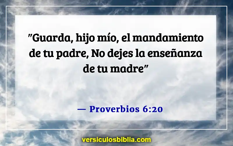 Versículos de la Biblia sobre respetar a los padres (Proverbios 6:20)