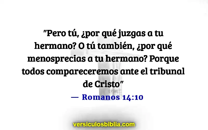 Versículos de la Biblia sobre juzgar por las apariencias (Romanos 14:10)