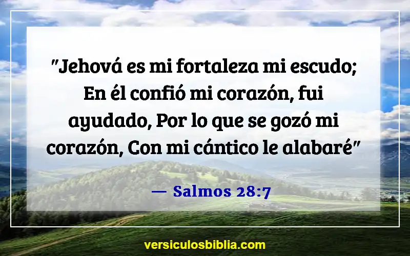 Versículos bíblicos sobre confiar en Dios (Salmos 28:7)