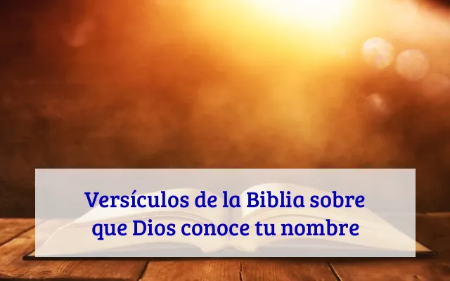 Versículos de la Biblia sobre que Dios conoce tu nombre